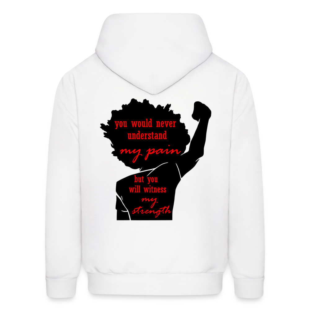 Witness My Strength Men's Hoodie - white