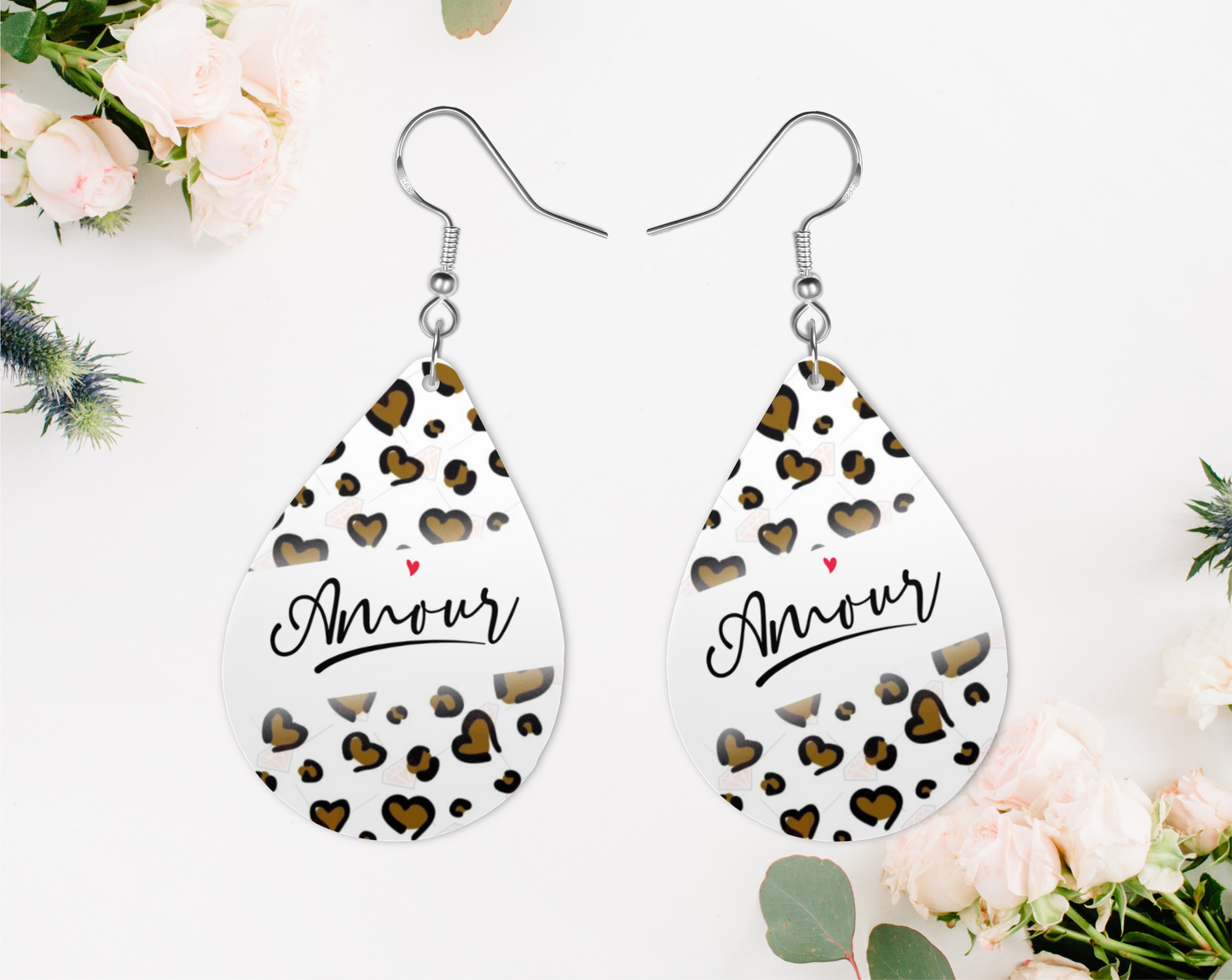 Amour Teardrop Earrings. Unique Carper. Heart Earrings. I am Unique