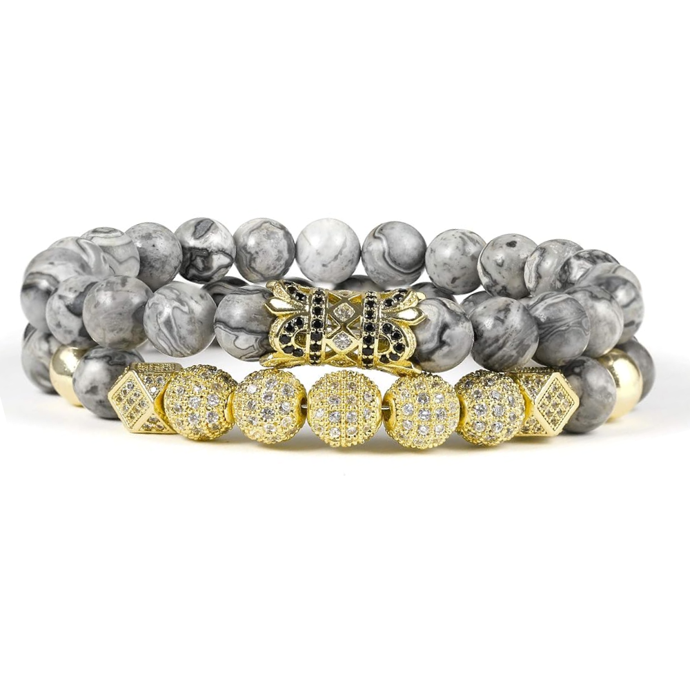 To My Husband: Black Labradorite Bracelet Set and Message Card