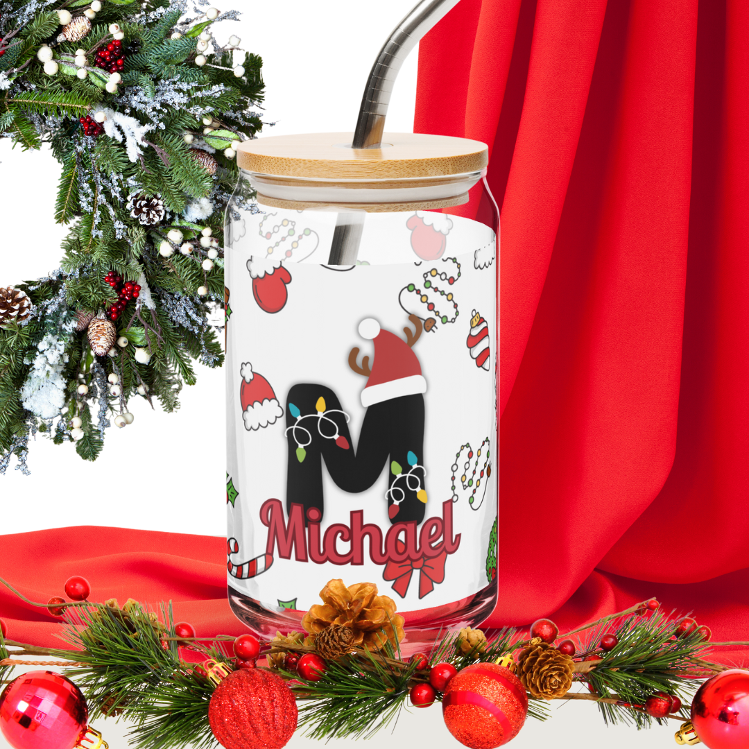 Bring holiday cheer to every sip with this Christmas-themed glass tumbler! Featuring festive designs. Personalize it with your name for an extra-special touch.