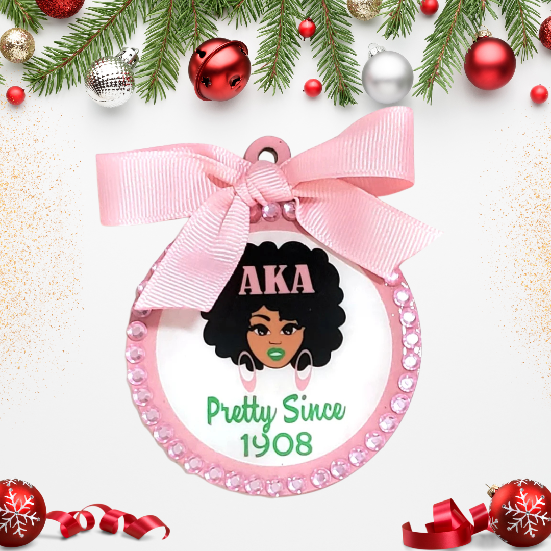 Personalized Christmas Ornaments w/ Bow and Bling