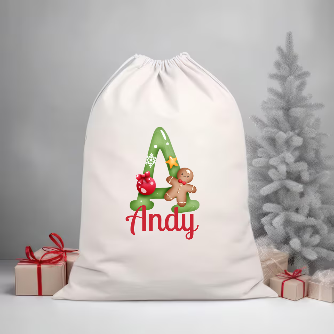 Gingerbread Man Personalized Santa Sack