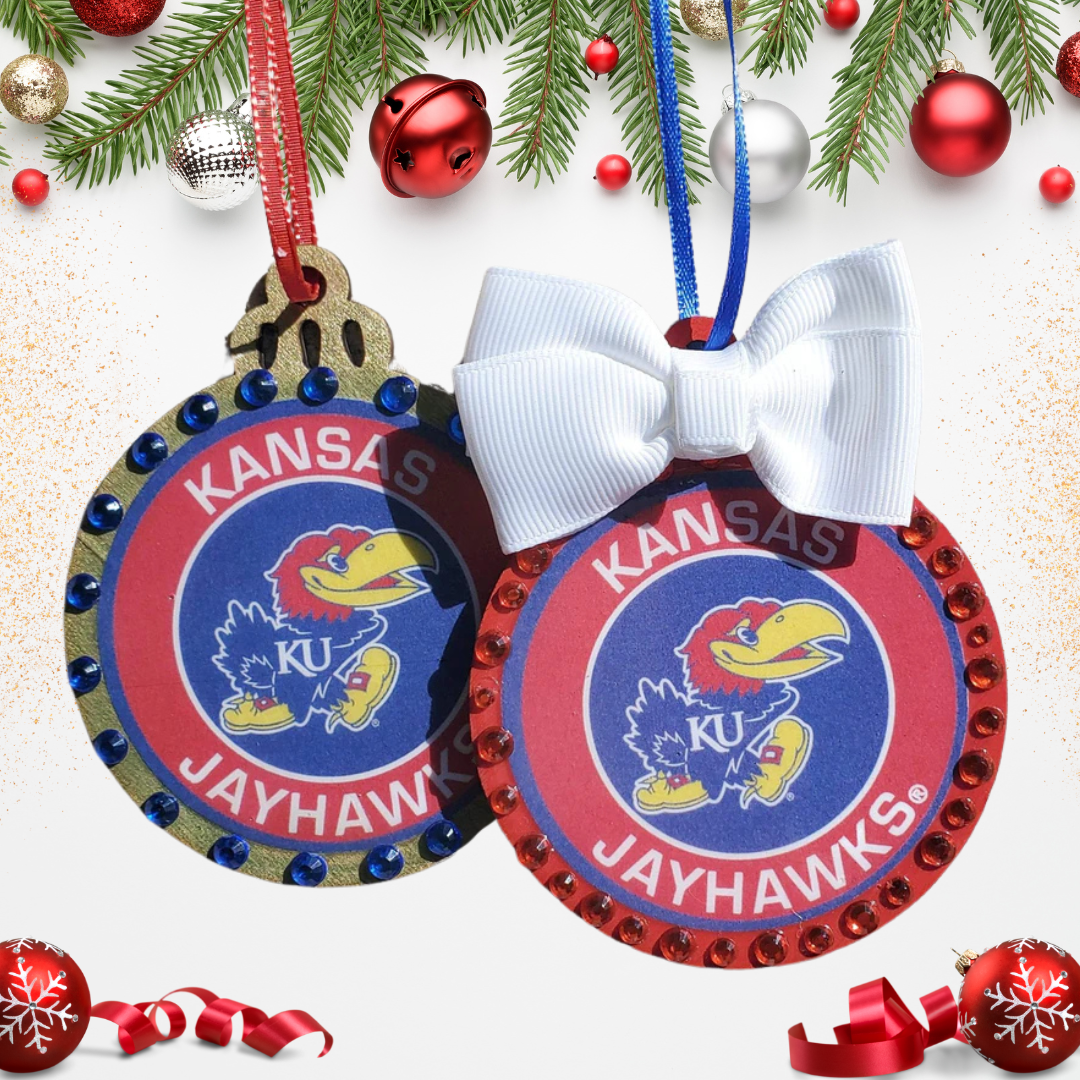 Personalized Christmas Ornaments w/ Bow and Bling