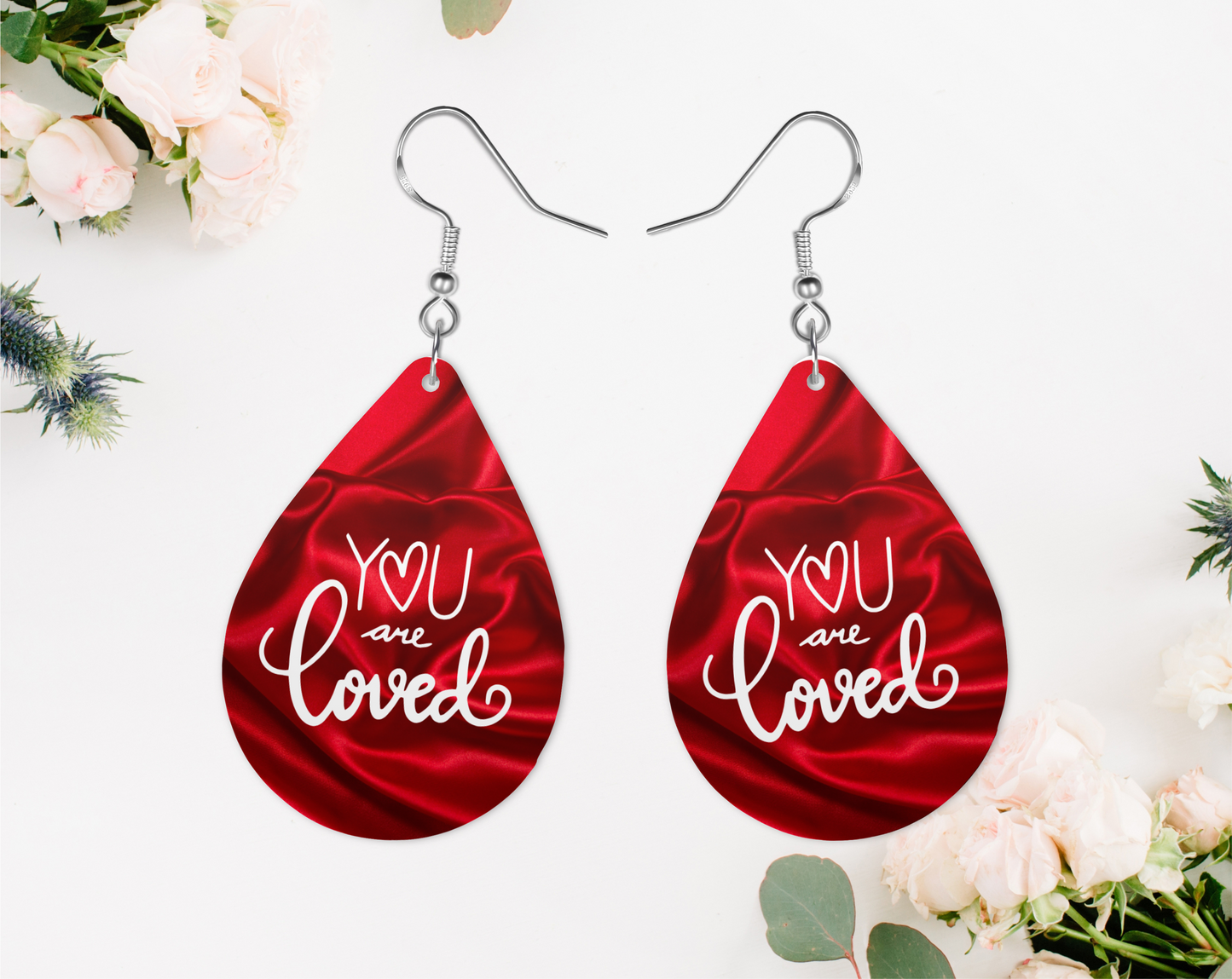 You Are Loved Teardrop Earrings