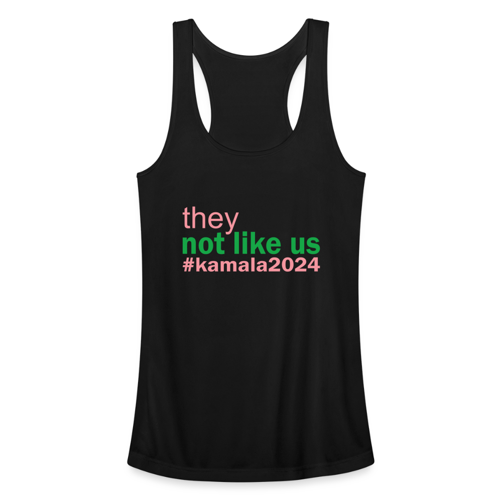 They Not Like Us Pink and Green Racerback Tank Top - black