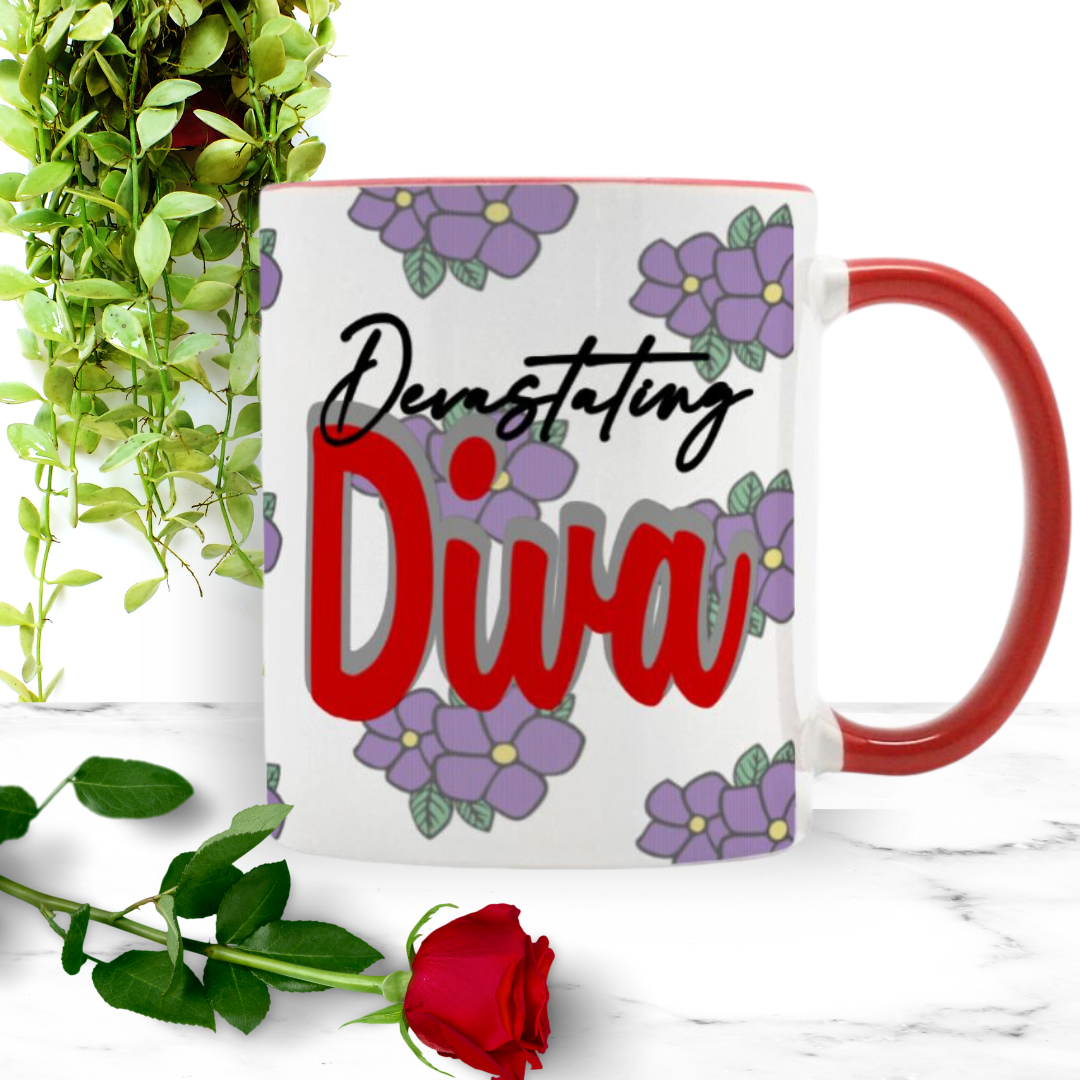 delta sigma theta mug, mug for delta, delta woman mug, devastating diva mug