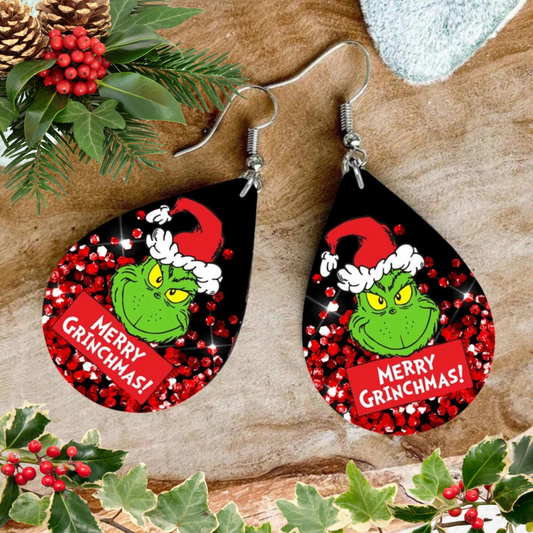 Grinchmas Teardrop Earrings