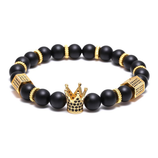 To My Son: Matte Onyx Crown Bracelet and Message Card