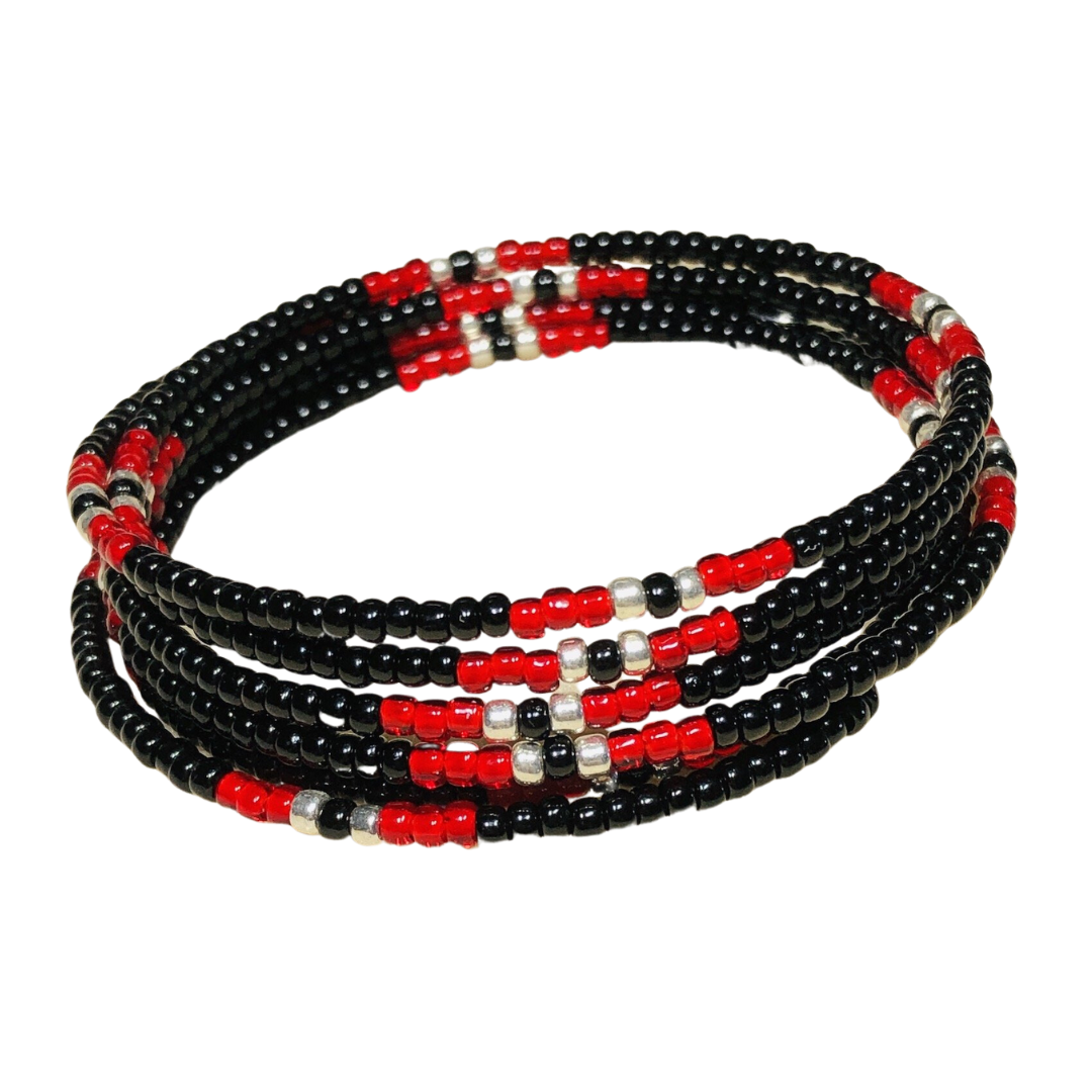 Crimson Coil Red and Black Wrap Bracelet