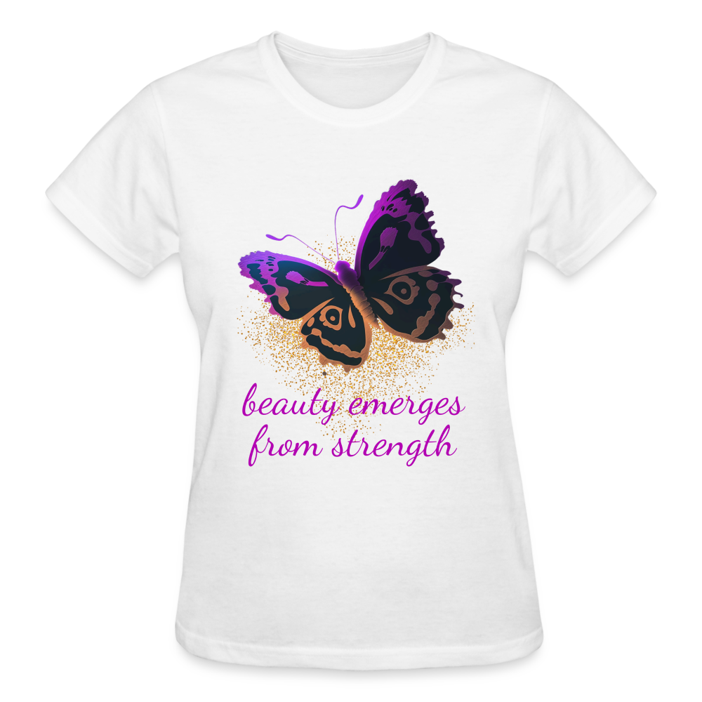 Beauty Emerges From Strength T-Shirt - white