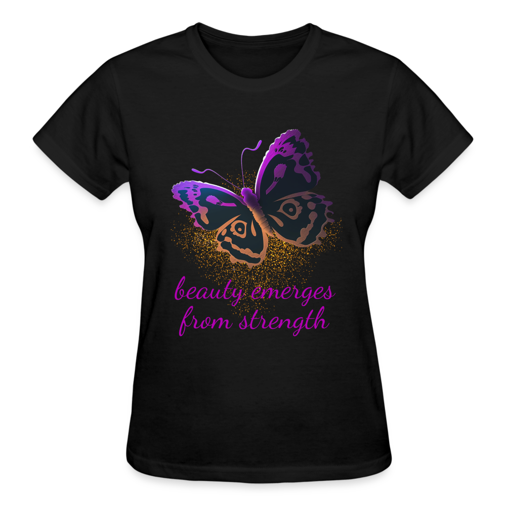 Beauty Emerges From Strength T-Shirt - black