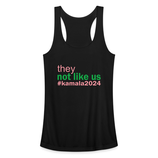 They Not Like Us Pink and Green Racerback Tank Top - black