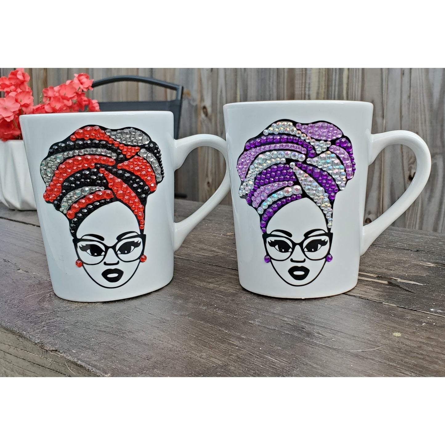 Headwrap Rhinestone Bling Mug Shirt Mug Earrings Bracelet - I Am Unique Unique Carper, Black Owned Business