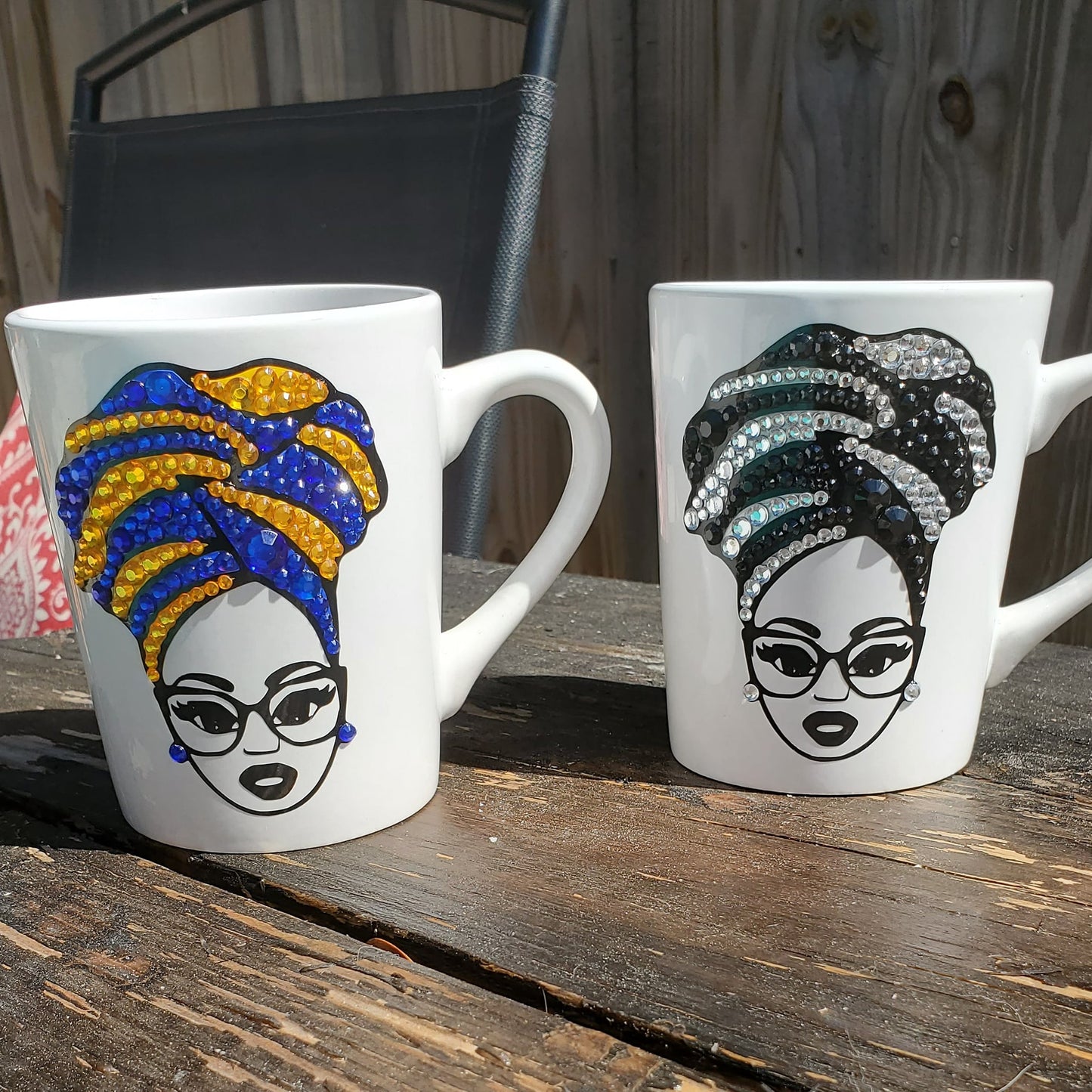 Headwrap Rhinestone Bling Mug Shirt Mug Earrings Bracelet - I Am Unique Unique Carper, Black Owned Business