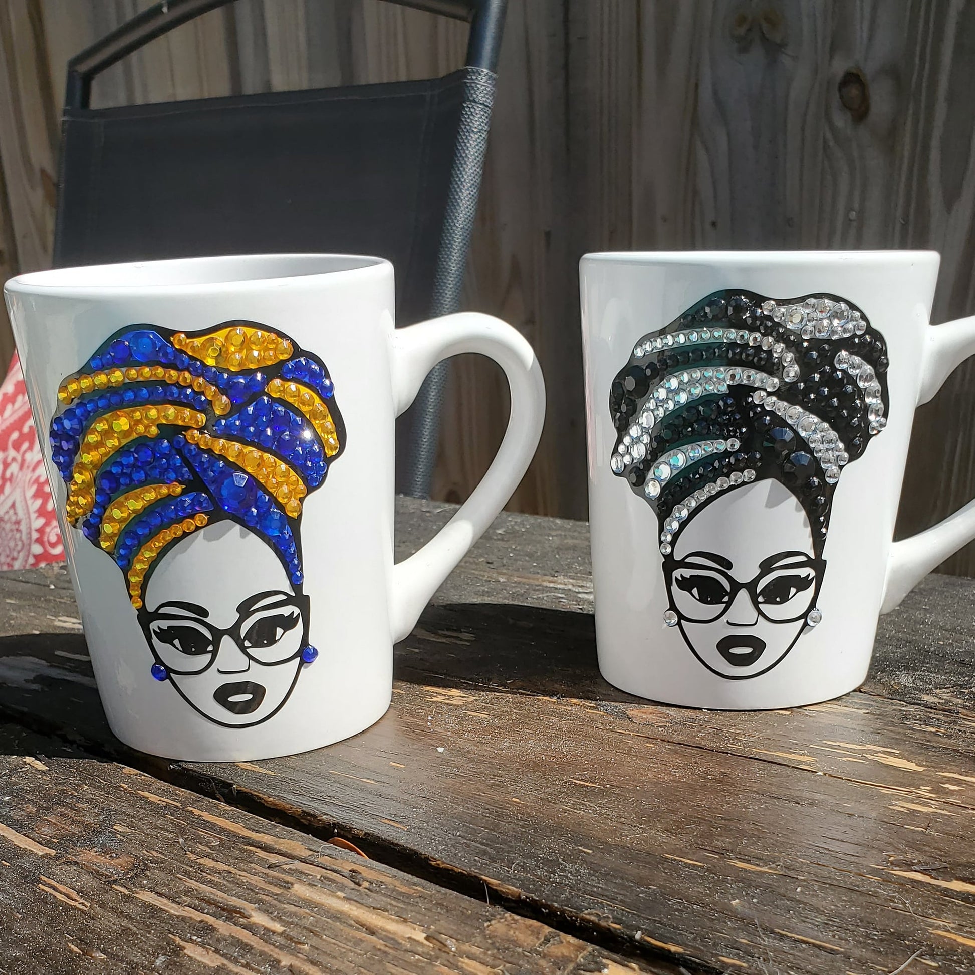 Headwrap Rhinestone Bling Mug Shirt Mug Earrings Bracelet - I Am Unique Unique Carper, Black Owned Business