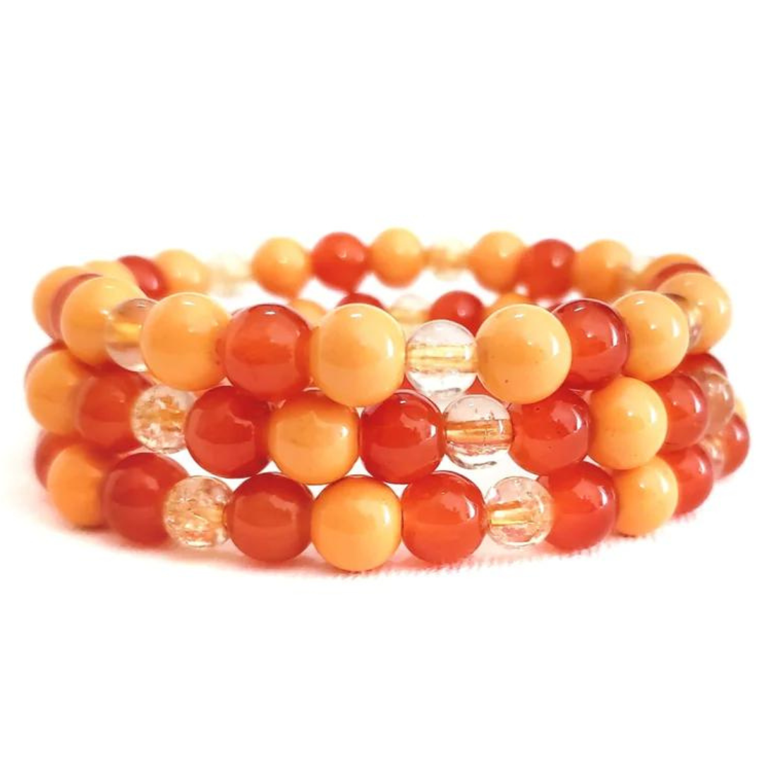 Autumn Sunset Bracelet, fall bracelet, fall jewelry, orange bracelet, stacked bracelets, i am unique, unique carper