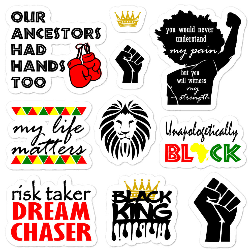 I Am King Sticker Sheet Shirt Mug Earrings Bracelet - I Am Unique Unique Carper, Black Owned Business