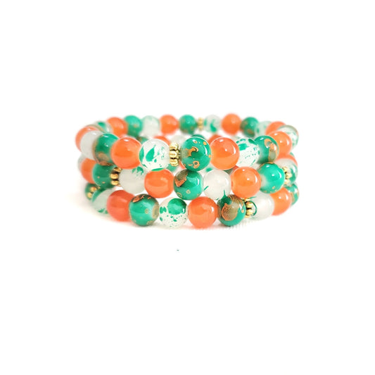 orange and green bracelet, famu bracelet, unique carper, i am unique